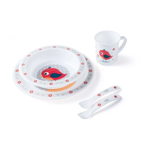 CANPOL BABIES Set za hranjenje beba Bird crveni