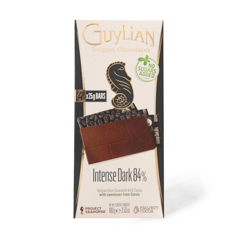 Čokolada GUYLIAN crna 84% kakao stevia 100g