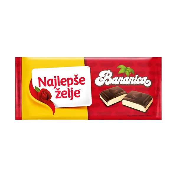 Čokolada NAJLEPŠE ŽELJE Bananica 184g