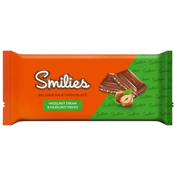 Čokolada SMILIES komadići lešnika 98g