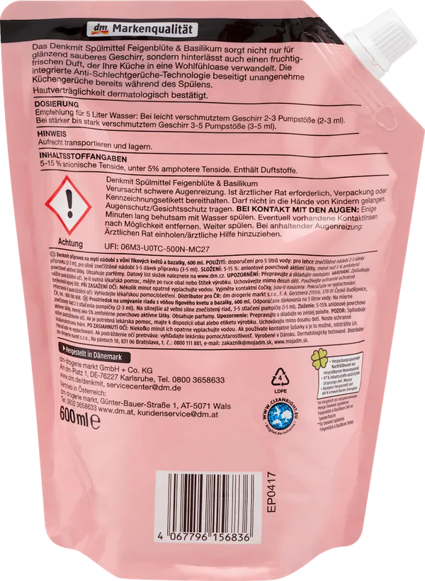 Det.za ruč.pr.sud DENKMIT smokva i bosiljak dopuna 600ml