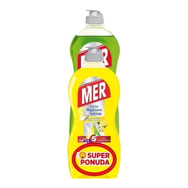 Det.za ruč.pr.sud MER Power jabuka 750ml + limun 450ml duopack