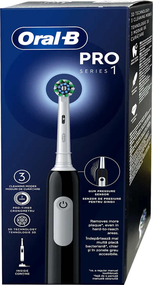 Elektrićna četkica za zube ORAL B Pro 1 Black W/TC 1kom