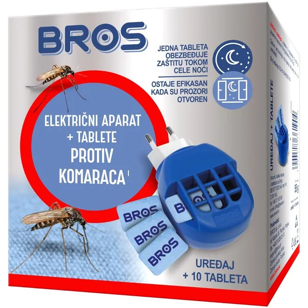 Električni aparat + tablete protiv komaraca BROS 10 komada