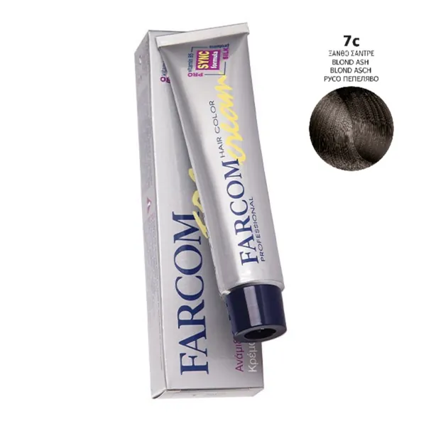 Farba za kosu FARCOM sa ProV-B5 Svilenim Proteinima 7c - Pepeljasto Plava 60ml
