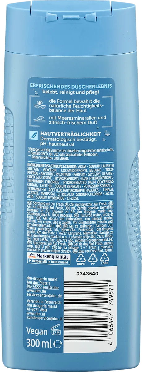Gel za tuširanje BALEA MEN Fresh 3u1 300ml