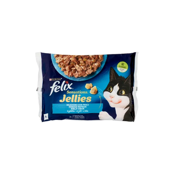 Hrana za mačke FELIX Sensation Jellies losos pastrmka 4x85g