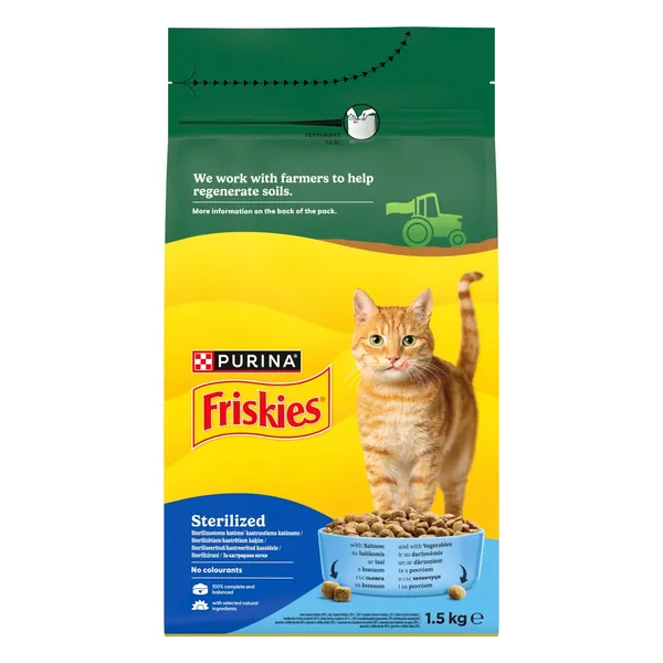Hrana za mačke FRISKIES Sterilized losos i povrće 1,5kg