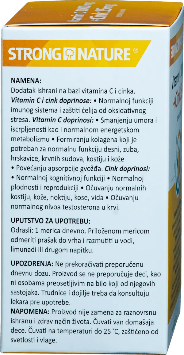 Imunitet STRONG NATURE Vitamin C 1000 mg+Cink 15 mg, 60 g