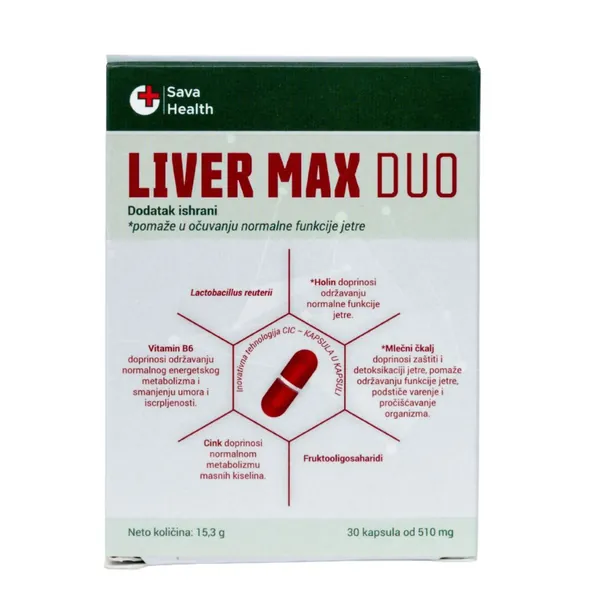 Jetra i detoksikacija SAVA HEALTH Liver Max Duo kapsule 30kom