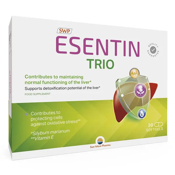 Jetra i detoksikacija SUN WAVE PHARMA Esentin trio 30 kapsula