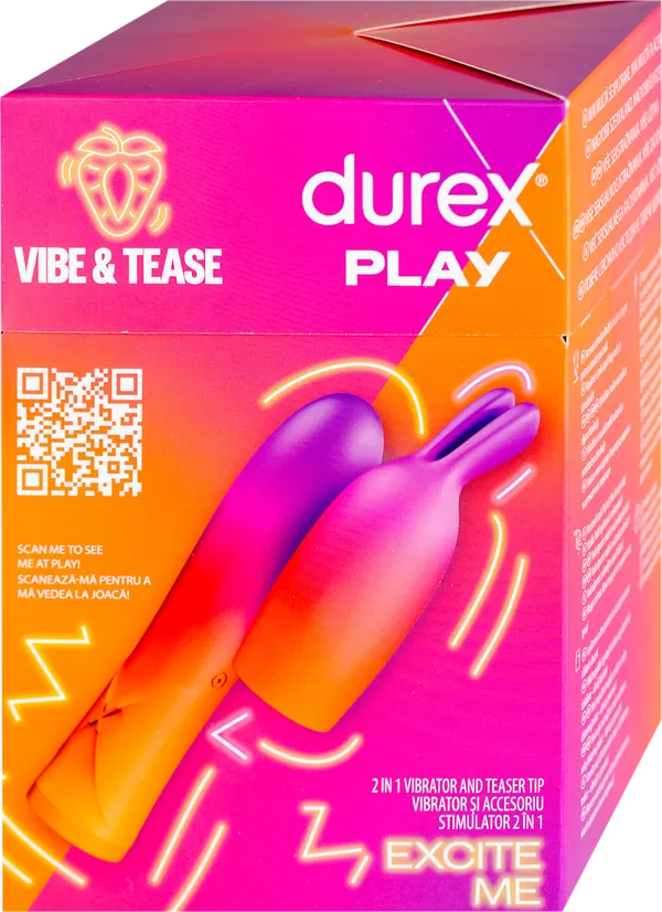 Kondomi DUREX Play Vibe & Tease 2 u 1 vibrator and teaser tip