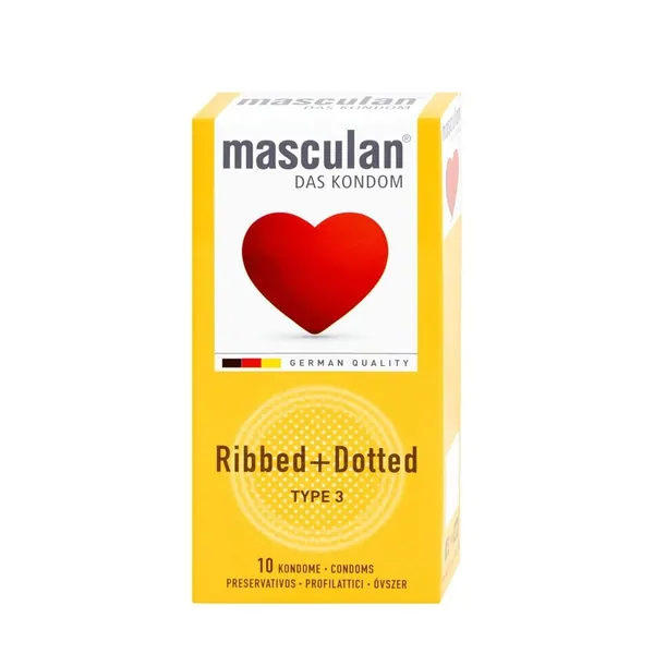 Kondomi MASCULAN tip3 ribbed+dotted 10kom