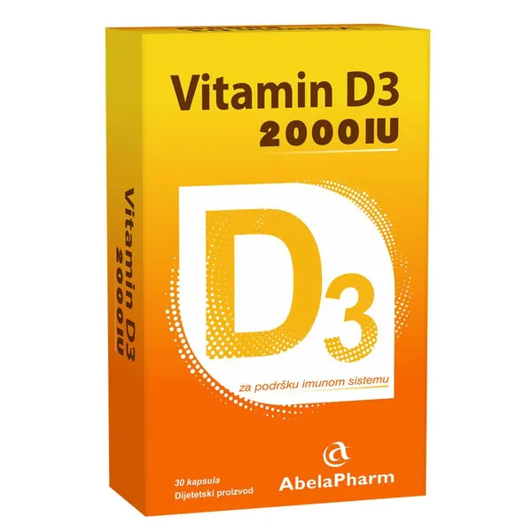 Kosti, zglobovi i mišići ABELA Pharm vitamin D3 2000 IJ, 30 kapsula