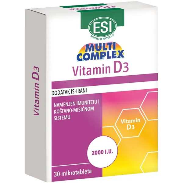 Kosti, zglobovi i mišići ESI vitamin D3 2000IU 30 tableta