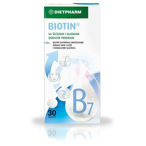 Koža, kosa i nokti DIETPHARM Biotin tablete, 30 tableta