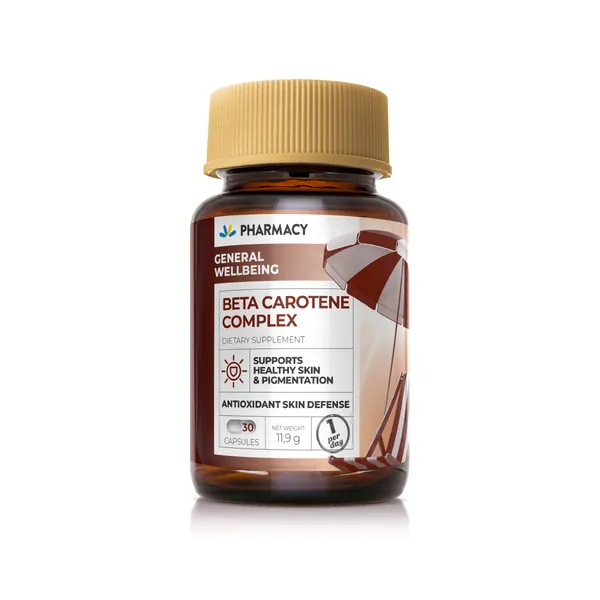 Koža, kosa i nokti PHARMACY Beta Carotene Complex, 30 kapsula