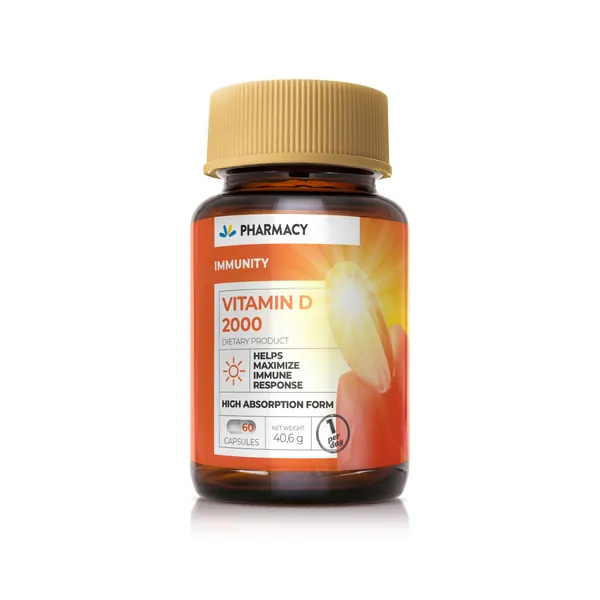 Koža, kosa i nokti PHARMACY Vitamin D, 60 soft gel kapsule