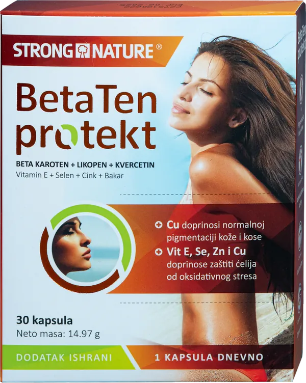 Koža, kosa i nokti STRONG NATURE BetaTen protekt, 30 kapsula