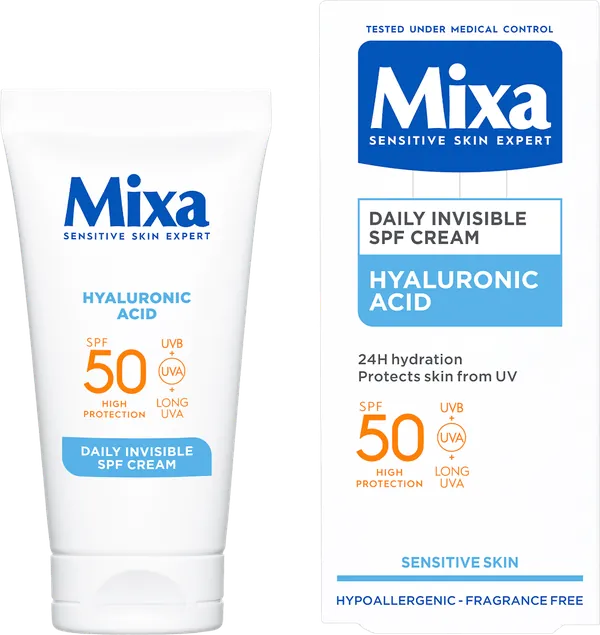 Krema za negu lica MIXA Daily invisible dnevna sa hijaluronom SPF50 50ml