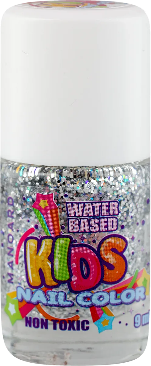 Lak za nokte MANOARD kids water based dečiji - silver, 9 ml