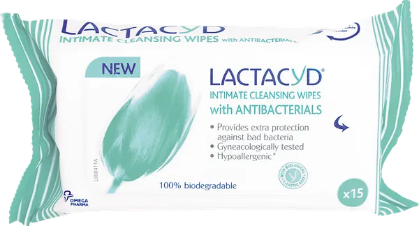 Maramice za negu intimne regije LACTACYD with Antibacterials 15 kom