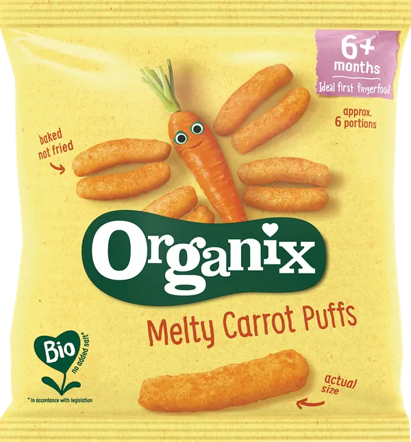 Mlečni dezerti ORGANIX organski šargarepa flips, 6m+, 18gr