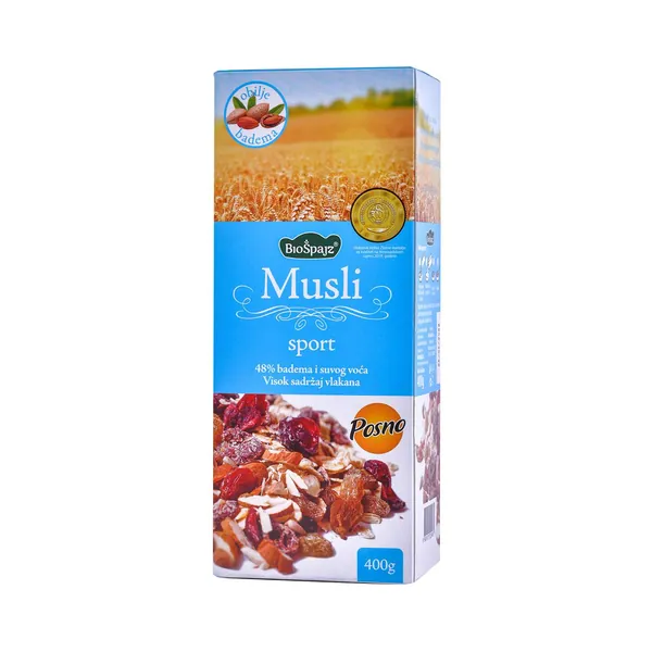 Musli BIOŠPAJZ sport bez dodatog šećera 400g