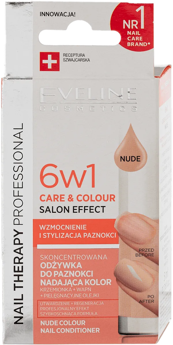 Nega noktiju EVELINE nail therapy 6in1 care&colour nude 5ml