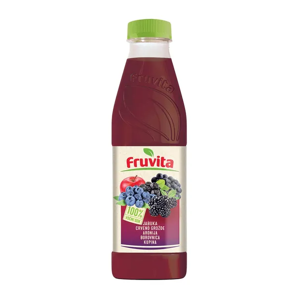 Negazirani sok FRUVITA jabuka grožđe aronija borovnica kupina 750ml