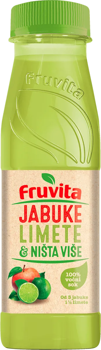 Negazirani sok FRUVITA jabuka i limeta Premium 0,33L