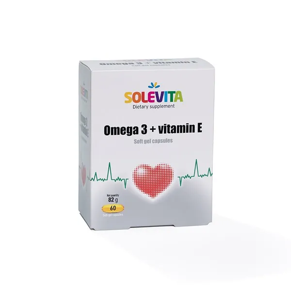 Omega preparati SOLEVITA omega 3 + vitamin e, 60 soft gel kapsula