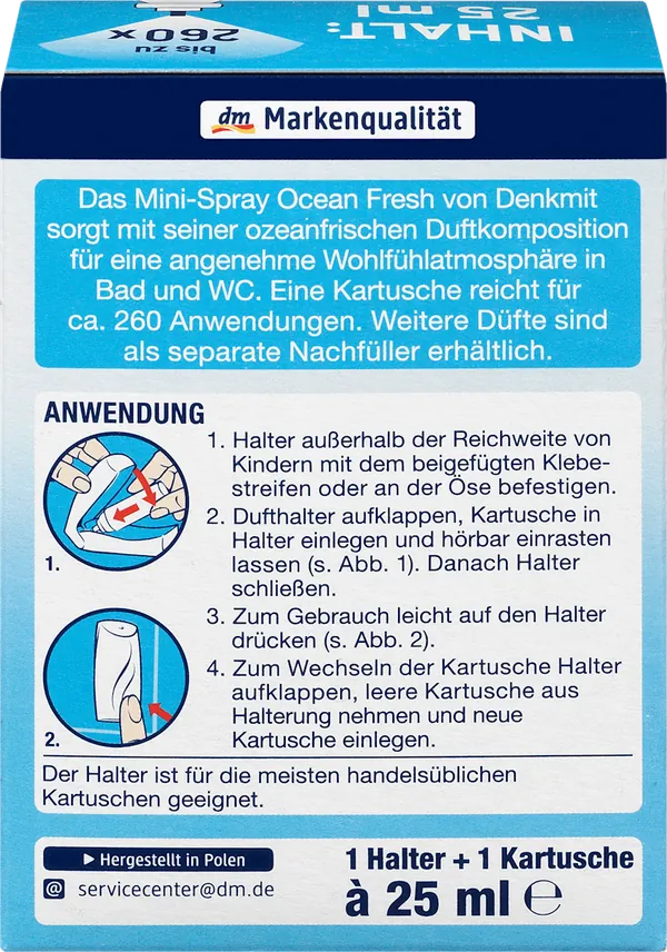 Osveživač prostora DENKMIT mini osveživač ocean fresh 25ml