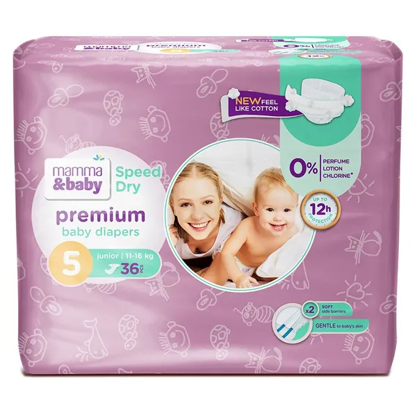 Pelene za bebe MAMMA&BABY 5 junior 36 kom