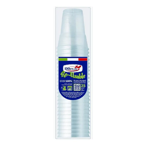 Plastične čaše Reusable DOPLA 300ml 25kom