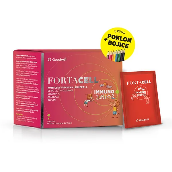 Preparati za decu HEMOFARM Fortacell immuno junior,prašak 15x15g