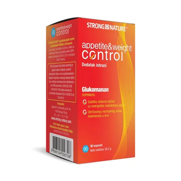 Preparati za mršavljenje STRONG NATURE Appetite & weight control, Glukomanan formula, 625 mg, 90 kapsula
