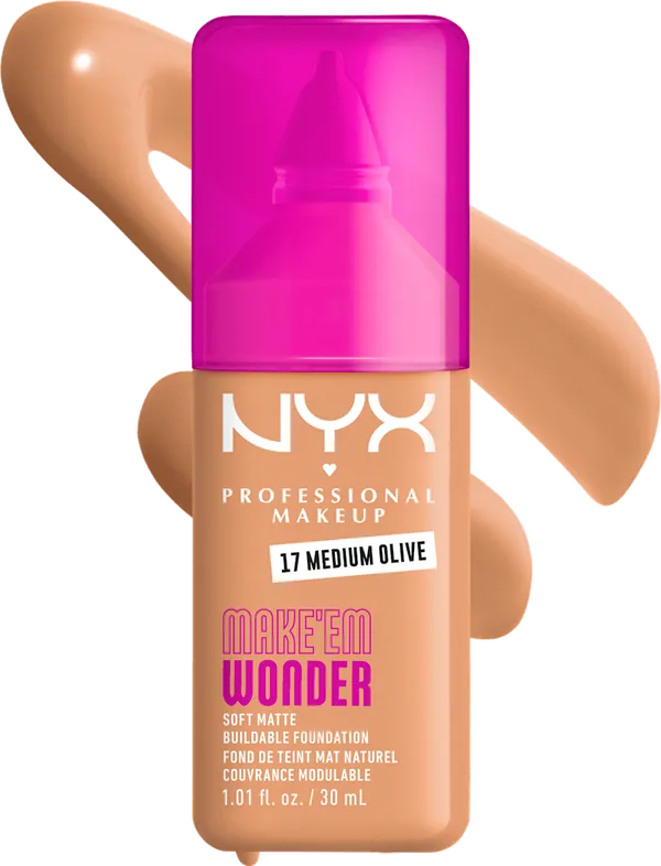 Puder za lice NYX PROFESSIONAL MAKEUP Make 'em wonder tečni puder 17 medium olive