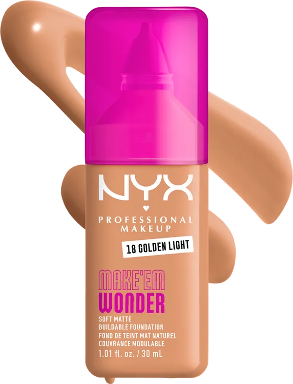 Puder za lice NYX PROFESSIONAL MAKEUP Make 'em wonder tečni puder 18 golden light