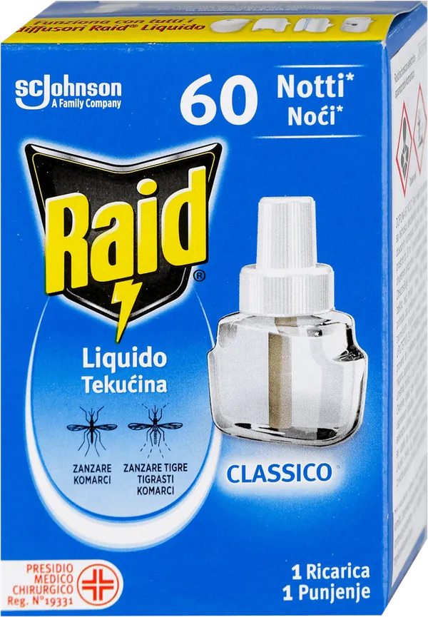 RAID tečnost za aparat protiv komaraca 60 noći 42ml
