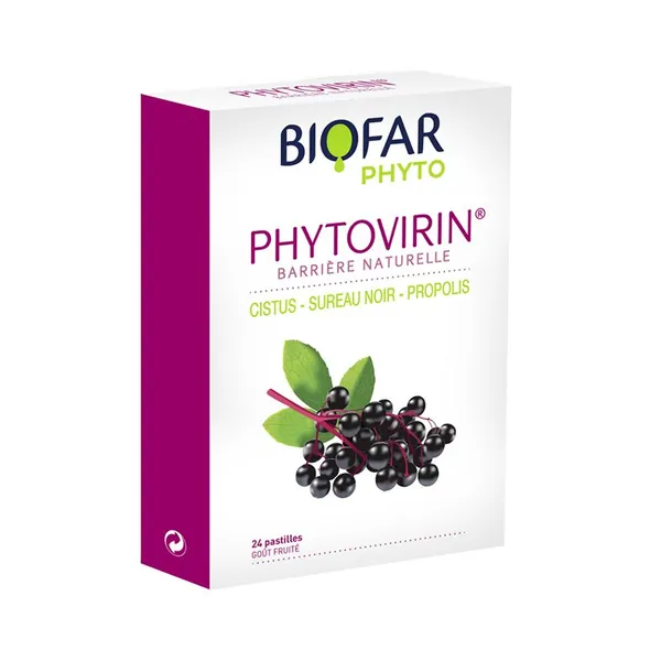 Respiratorni sistem BIOFAR PHYTOVIRIN PASTILE, Cistus-Crna zova-Propolis, 24 oriblete