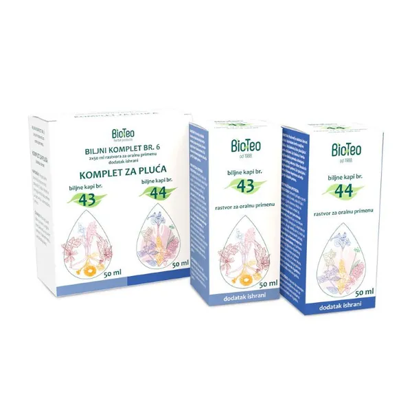 Respiratorni sistem BIOTEO biljni komplet br. 6 za pluća - 2x50ml