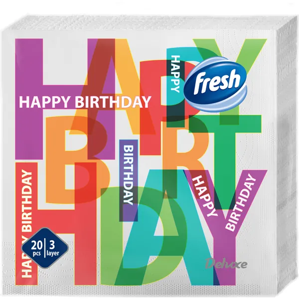 Salveta FRESH Happy birthday troslojne 20/1