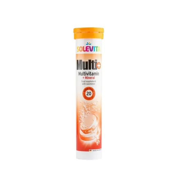 Šumeći vitamini i minerali SOLEVITA Mulitivitamin + mineral šumeće tablete, 20 kom