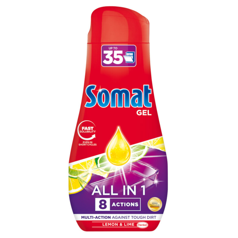 Tečni deter.za maš.pr.sud. SOMAT Gel All in one Limun 630ml