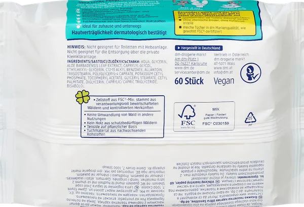 Toalet papir SAUBAR vlažni ultra sensitive dečiji 2x60kom