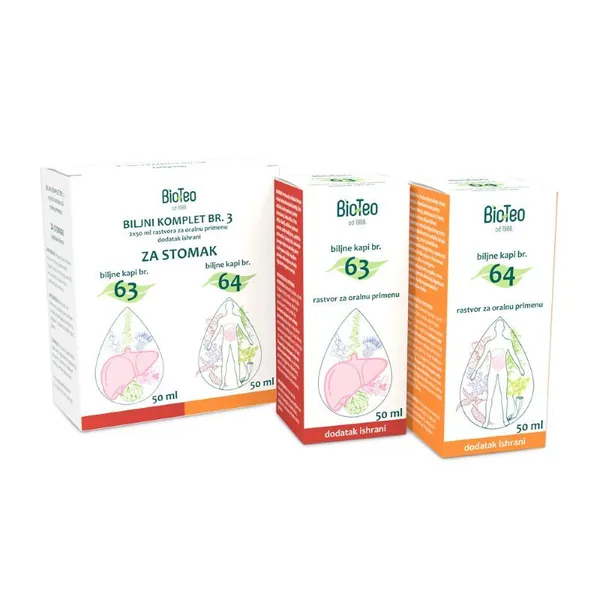 Varenje i probava 0 BioTeo biljni komplet br. 3 za stomak - 2x5ml