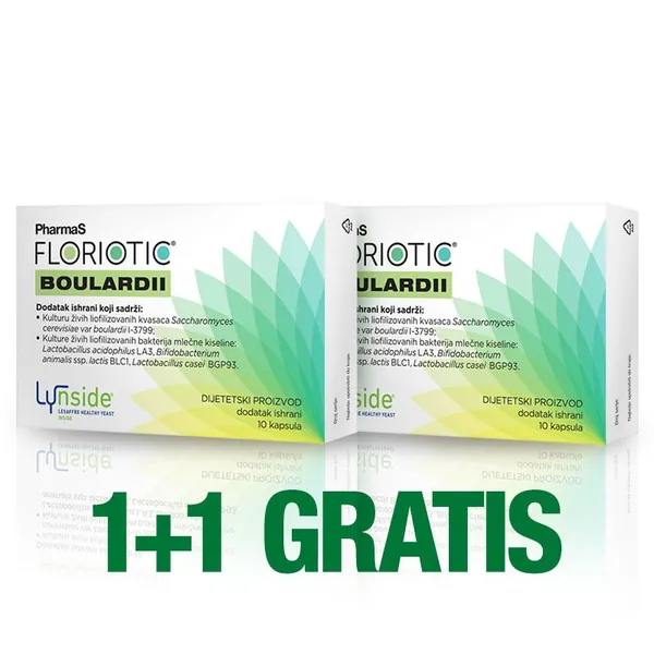 Varenje i probava PHARMAS Floriotic Boulardii, 10 kapsula 1+1 gratis