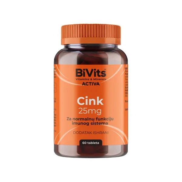 Vitamini i minerali ABELA BiVits ACTIVA Cink 25 mg, 60 tableta
