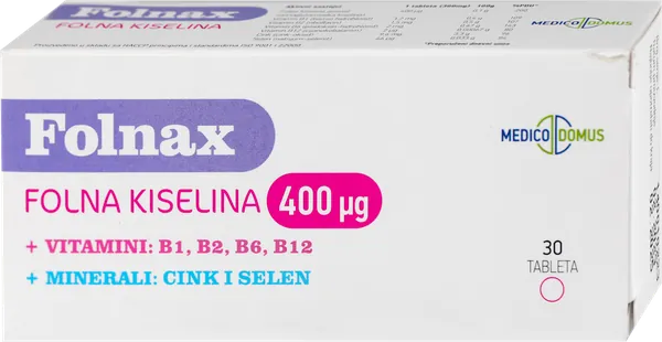 Vitamini i minerali MEDICO DOMUS Folnax, tablete 30x300mg